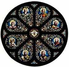 A photo of the rose window from the Archabbey Church.